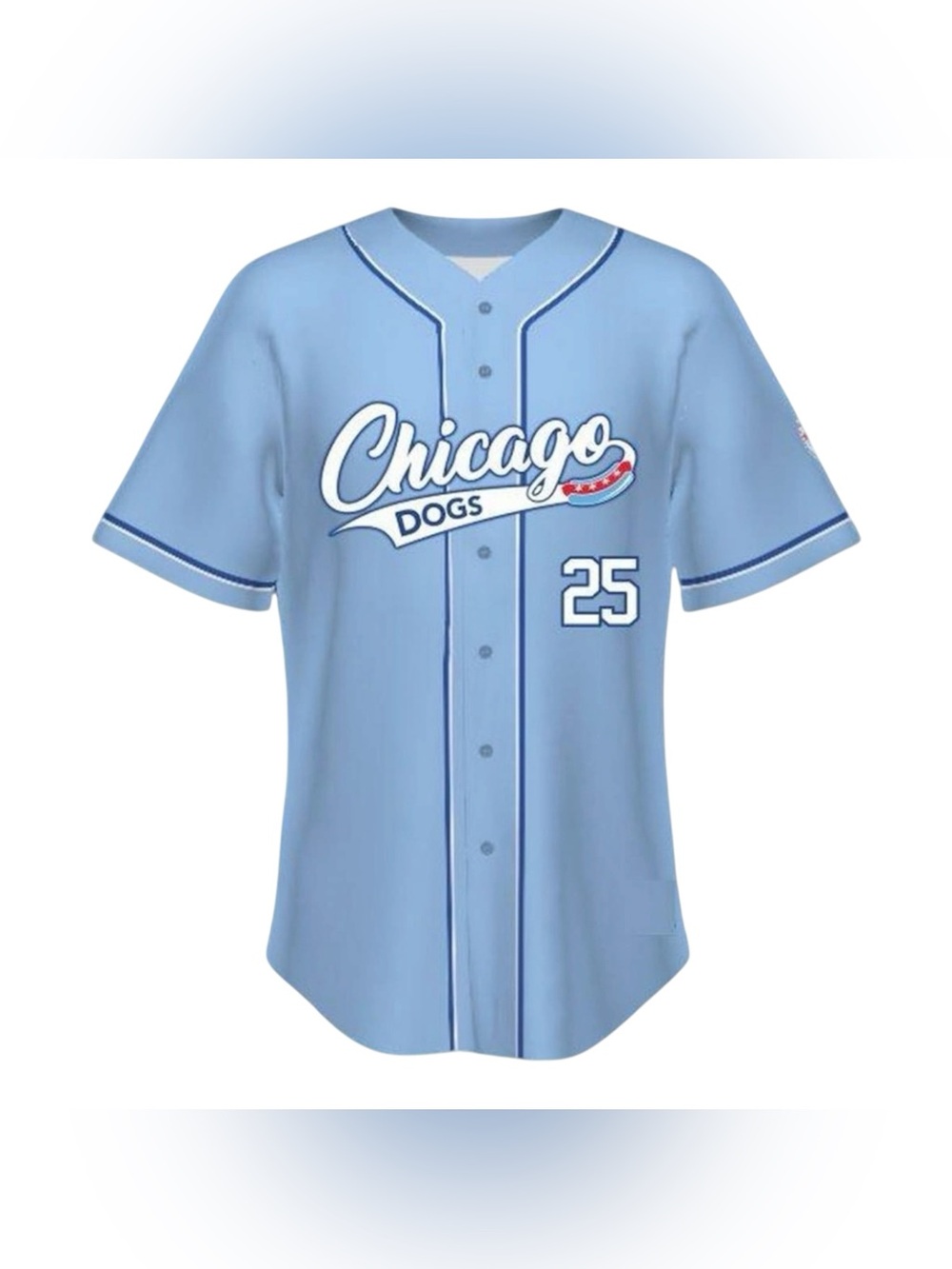 Chicago Dogs SGA Independent League Blue 2025 Opening Day Baseball Jersey Size M